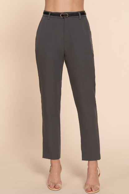Classic Woven Pants With Belt