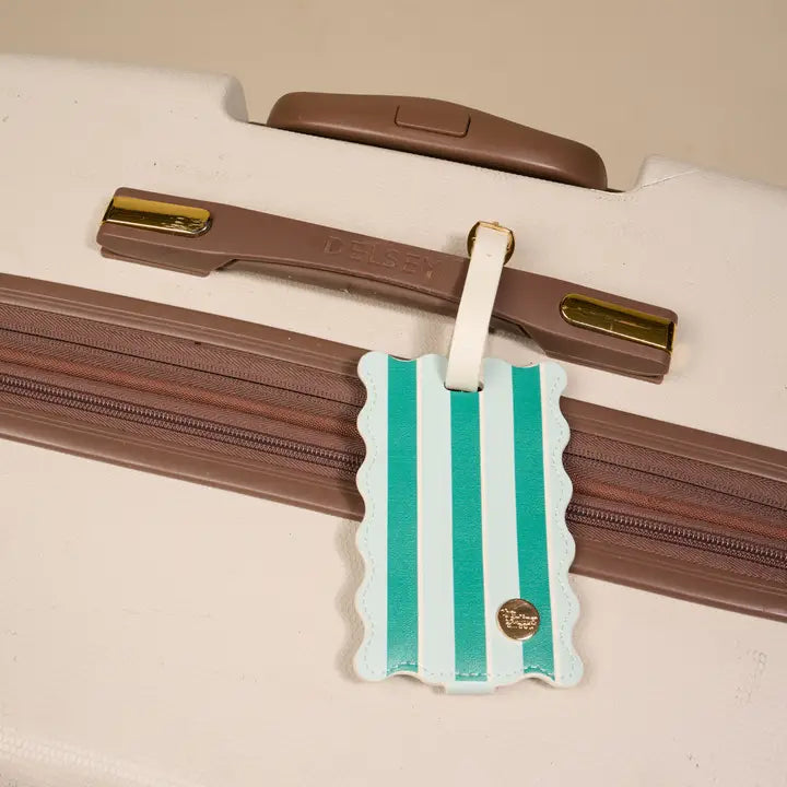Sicily Stripes Teal Luggage Tag