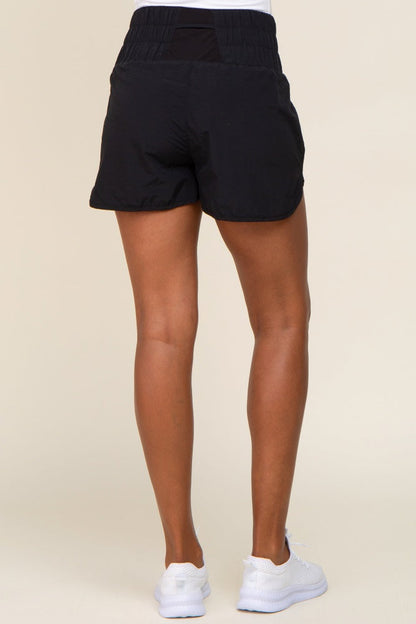 Black Curved Hem Active Shorts