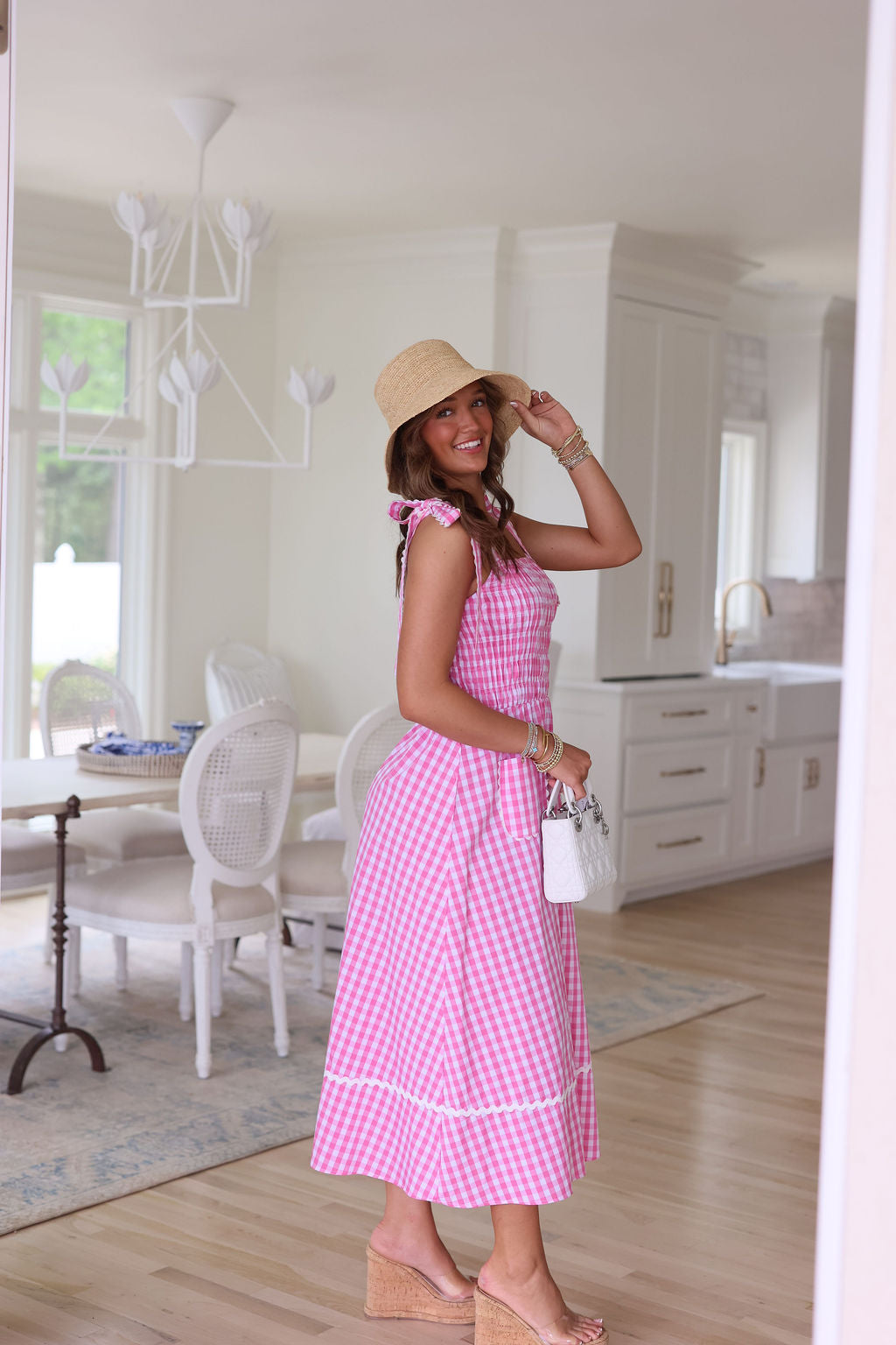 Angelica Dress - Pink Gingham
