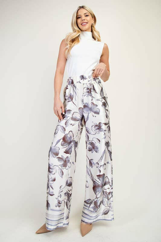 Resort Ready Printed Wide-Leg Pants