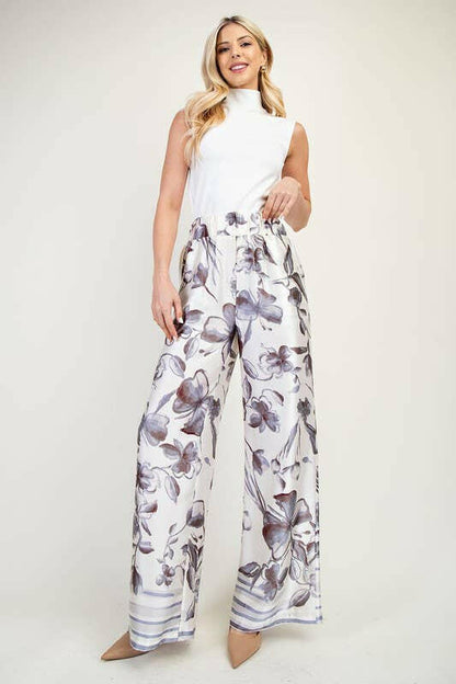 Resort Ready Printed Wide-Leg Pants