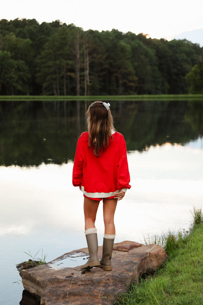 Coco Mockneck Two Tone - Red Vanilla