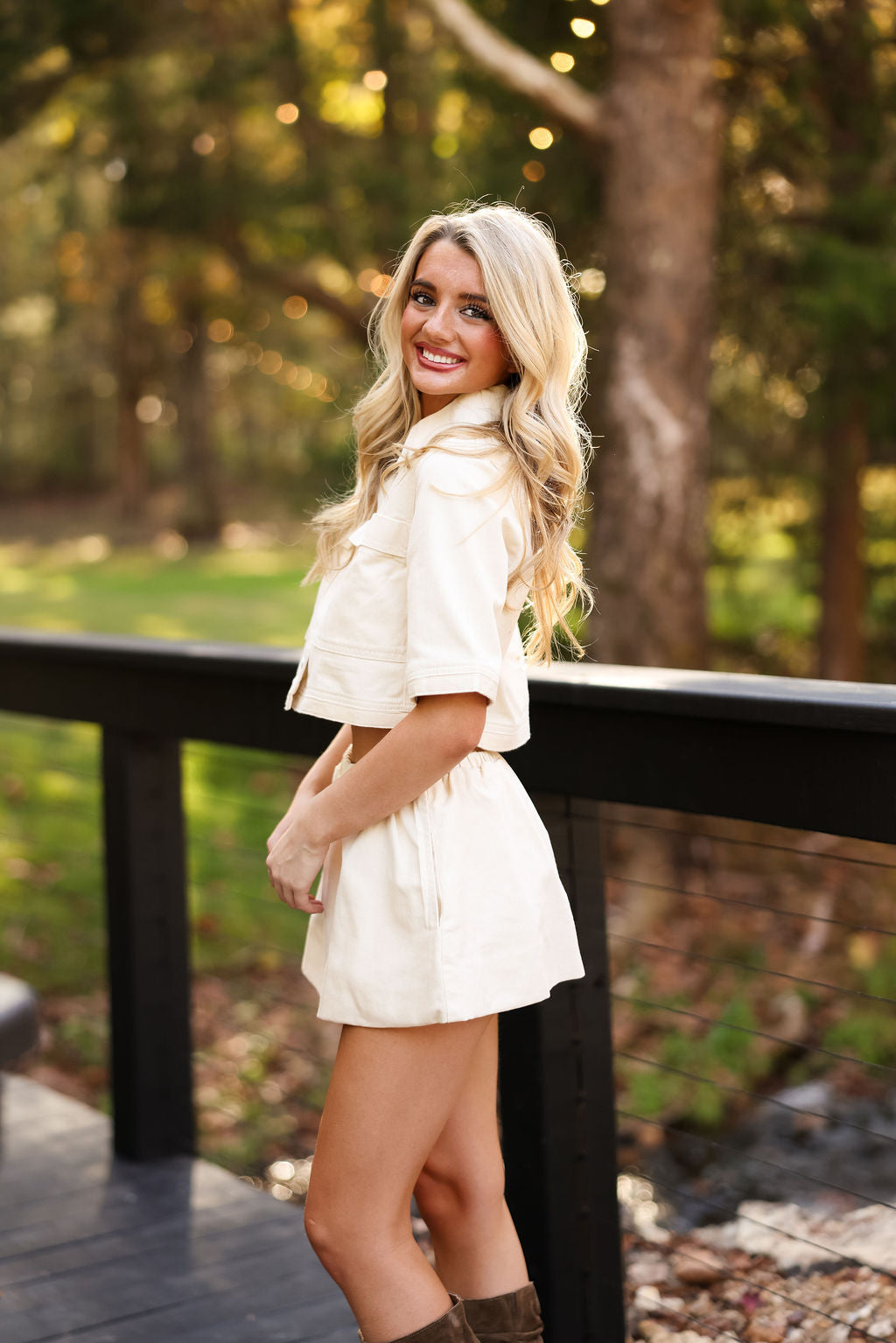 Fallon Denim Set - Cream Denim