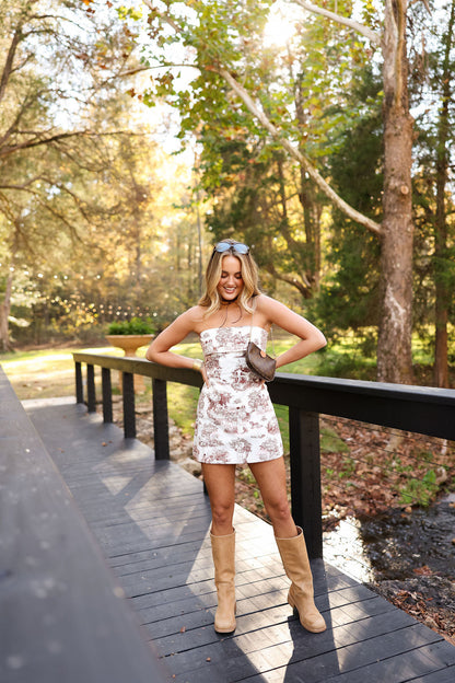 Karlee Mini - Mocha Toile
