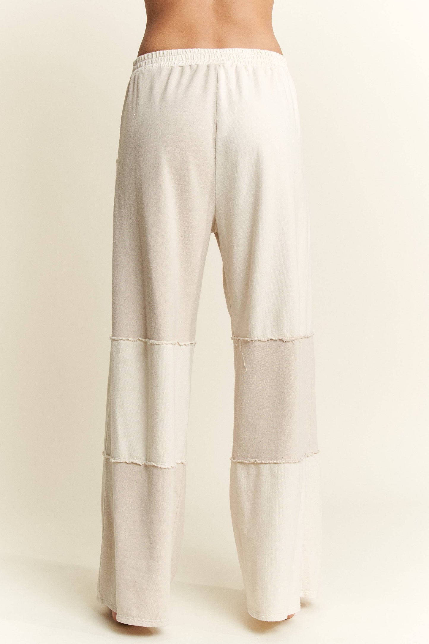 Mineral Wash Color Block Wide-leg Lounge Pants