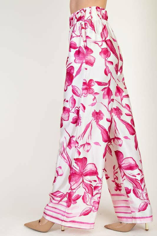 Resort Ready Printed Wide-Leg Pants
