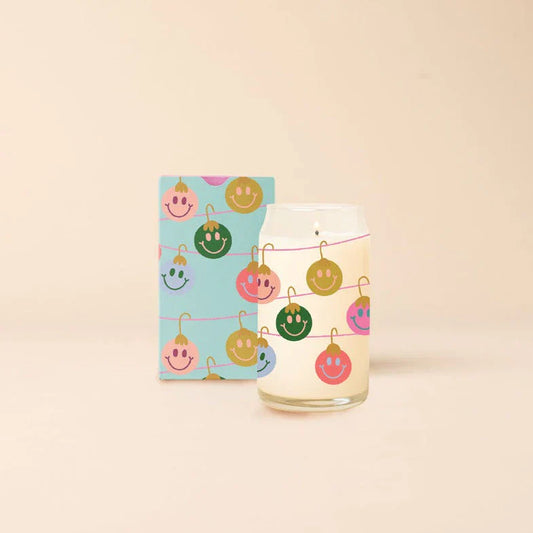 Smiley Ornaments Beer Can Glass Candle