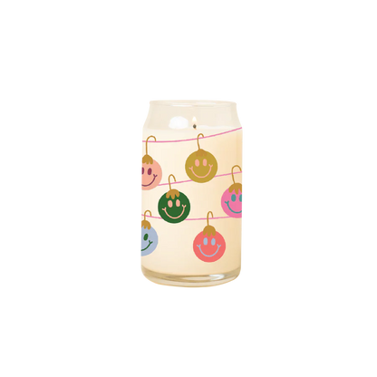 Smiley Ornaments Beer Can Glass Candle