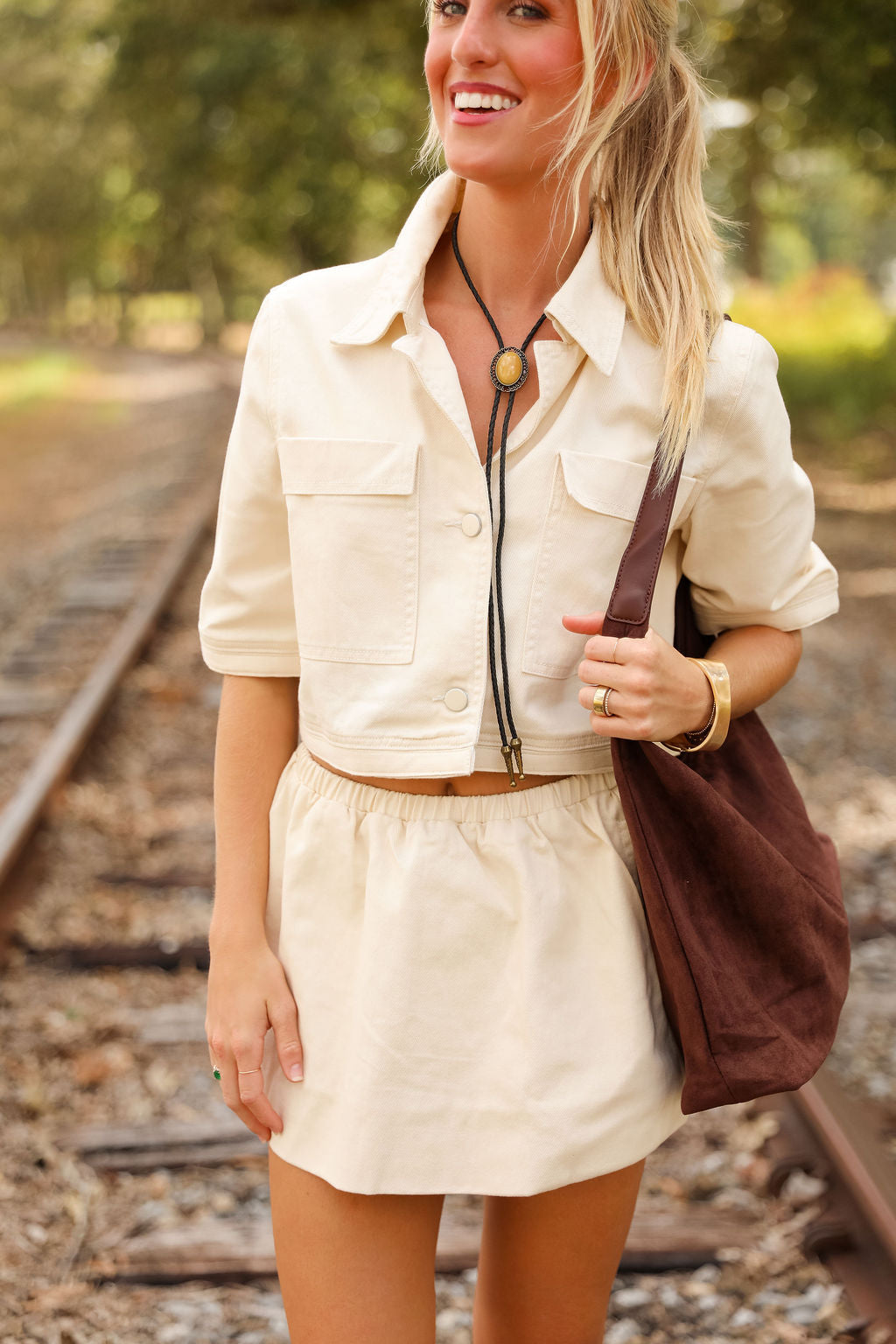 Fallon Denim Set - Cream Denim