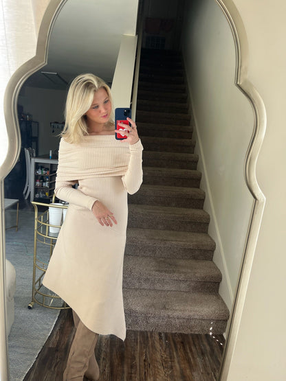 Cowl Dress - Almond