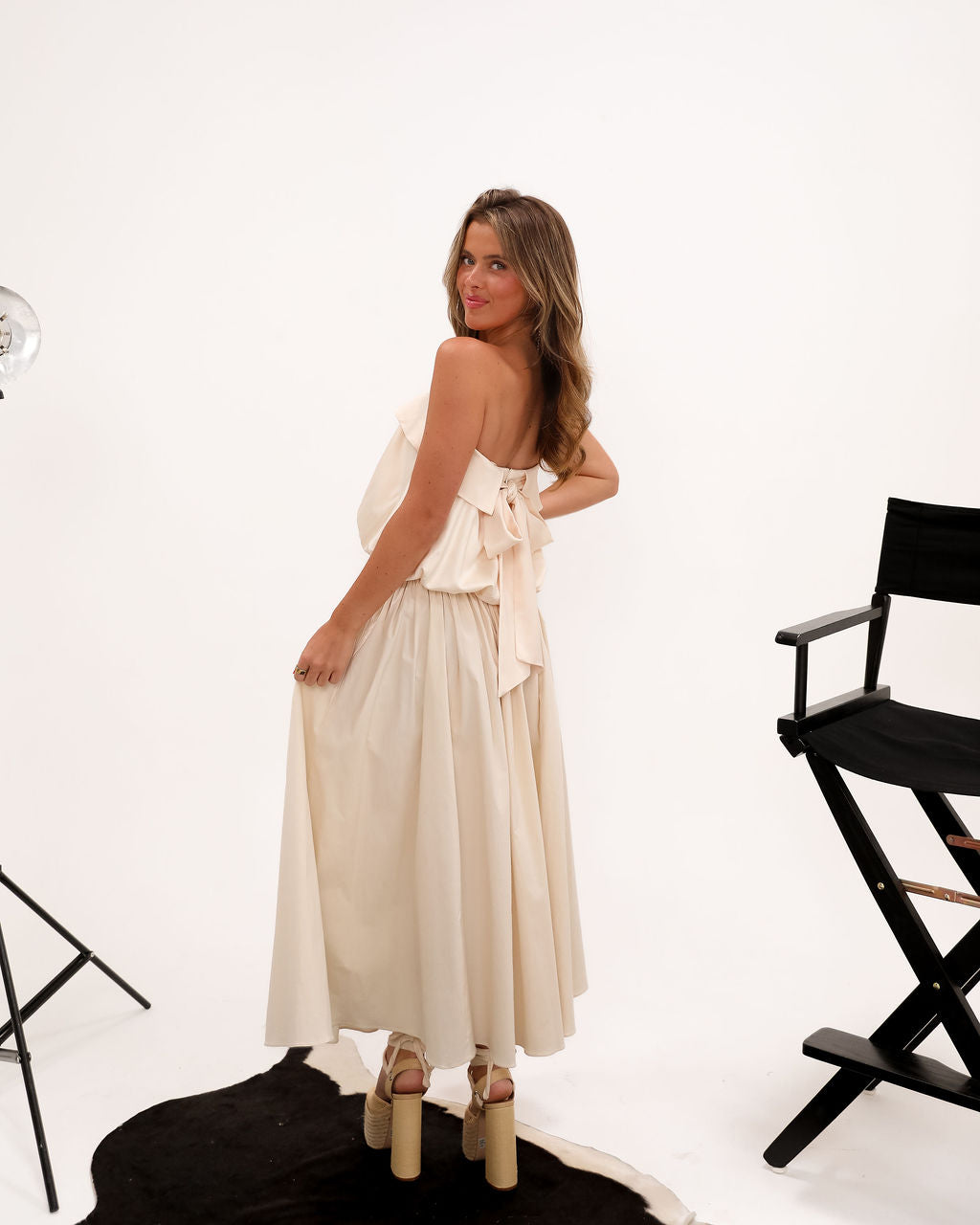 Khloe Strapless Top - Champagne