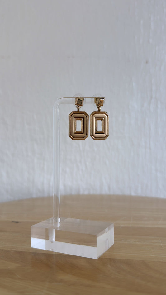 Block O Gold Earring