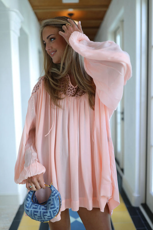 Babydoll Mini Shirt Dress - Primrose