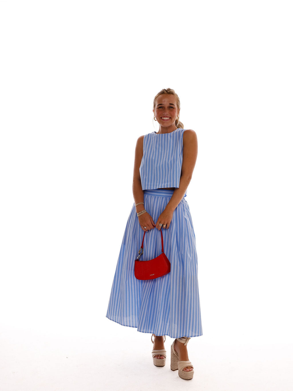 Kelli Skirt - Blue Stripe