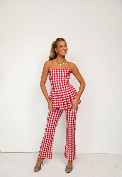 Coco Park Top - Red Check