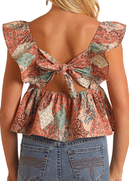 Rock & Roll Patchwork Flutter Tank