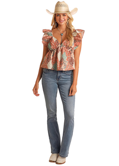 Rock & Roll Patchwork Flutter Tank