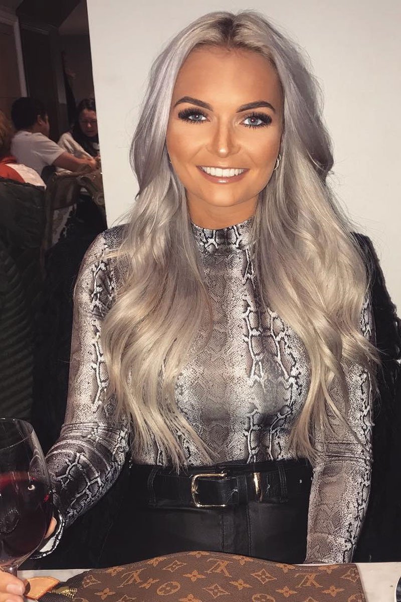 Beige Snake Print High Neck Long Sleeve Bodysuit - Monique