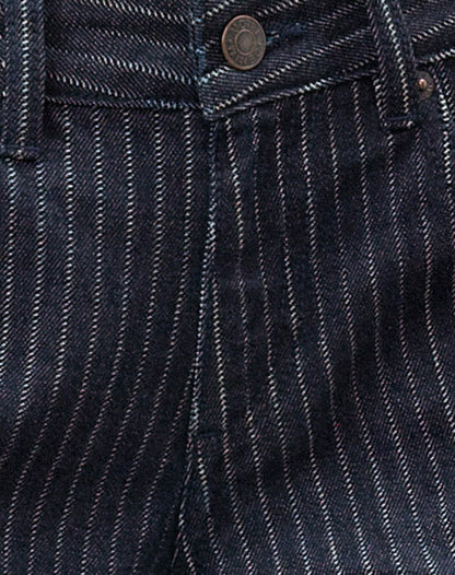 Low Rise Roomy Jeans in Stripe Indigo