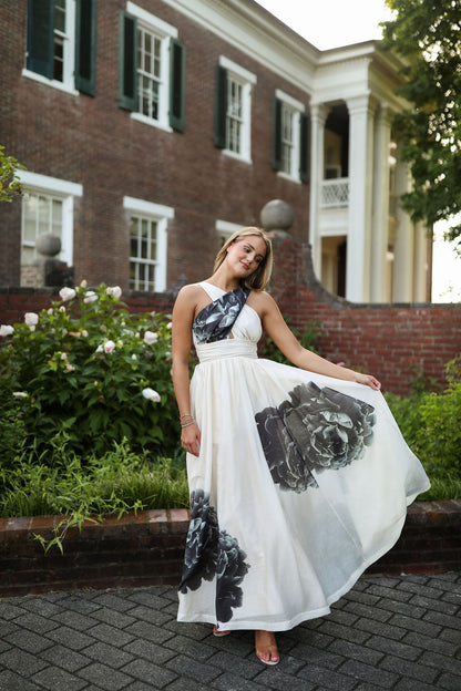 Chasing Dawn Halter Maxi - Black Peony