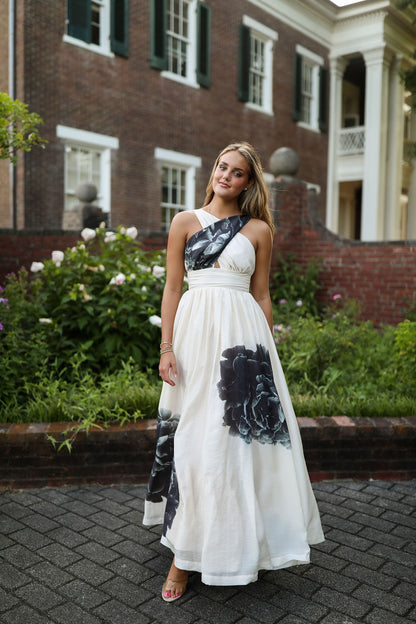 Chasing Dawn Halter Maxi - Black Peony