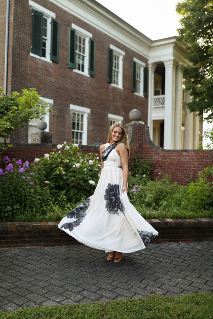 Chasing Dawn Halter Maxi - Black Peony