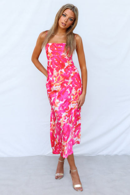 Catherine Midi Dress - Pink Multi
