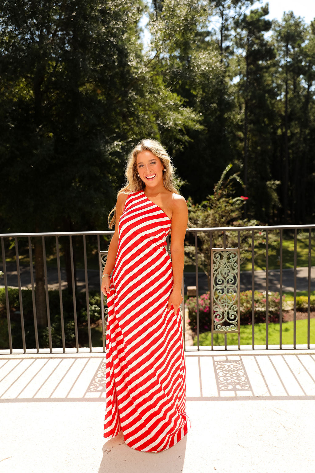 Lenora Dress - Red Stripe