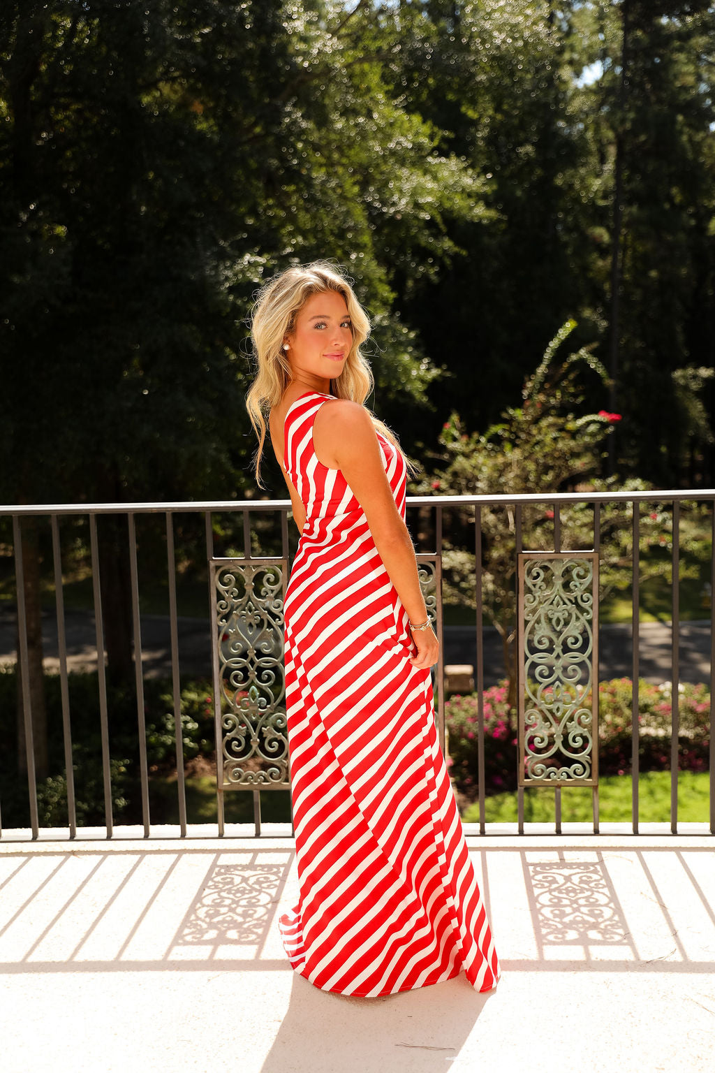 Lenora Dress - Red Stripe