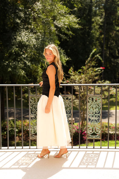 Elodie Dress - Black/Ivory