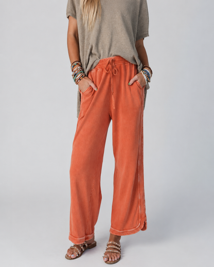 Vintage Wash Wide Leg Lounge Pants