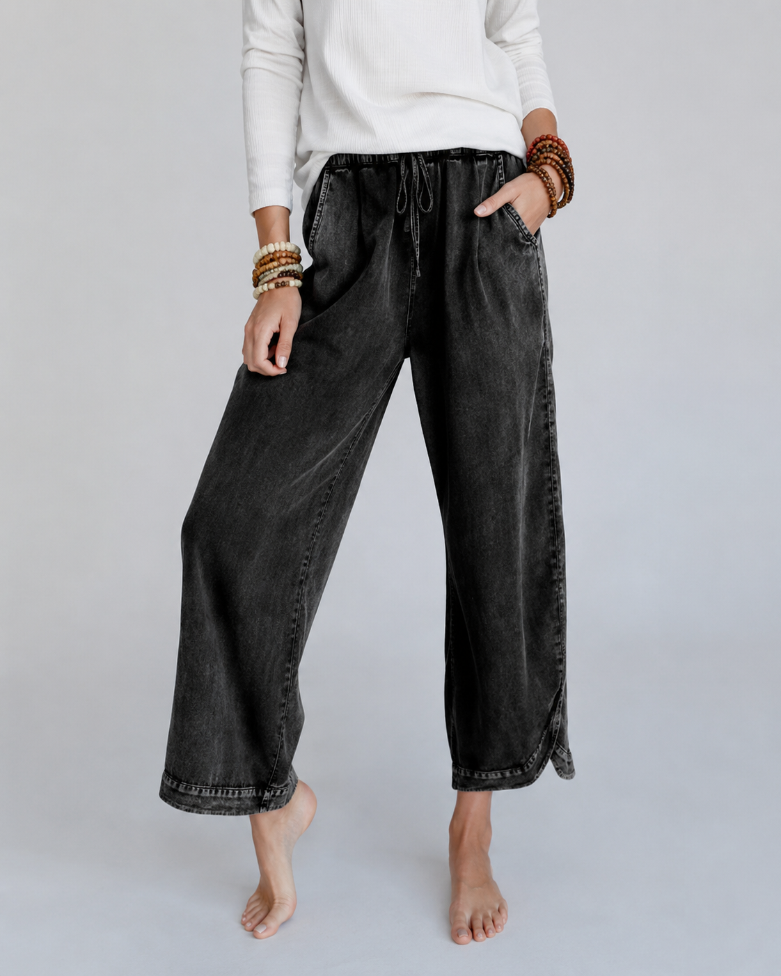 Vintage Wash Wide Leg Lounge Pants