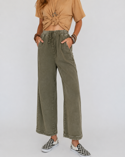 Vintage Wash Wide Leg Lounge Pants