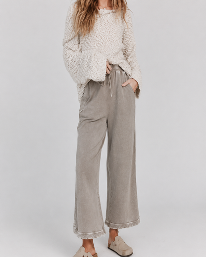 Vintage Wash Wide Leg Lounge Pants