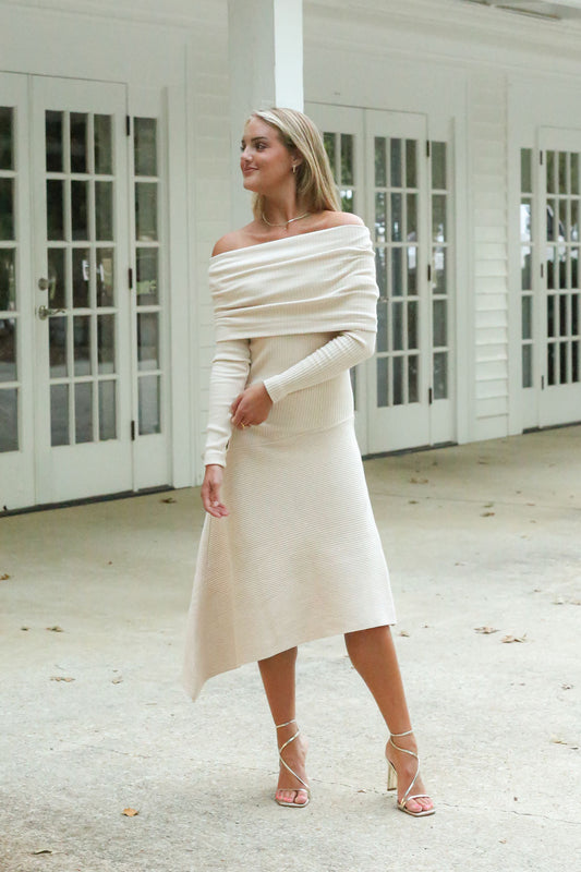 Cowl Dress - Almond