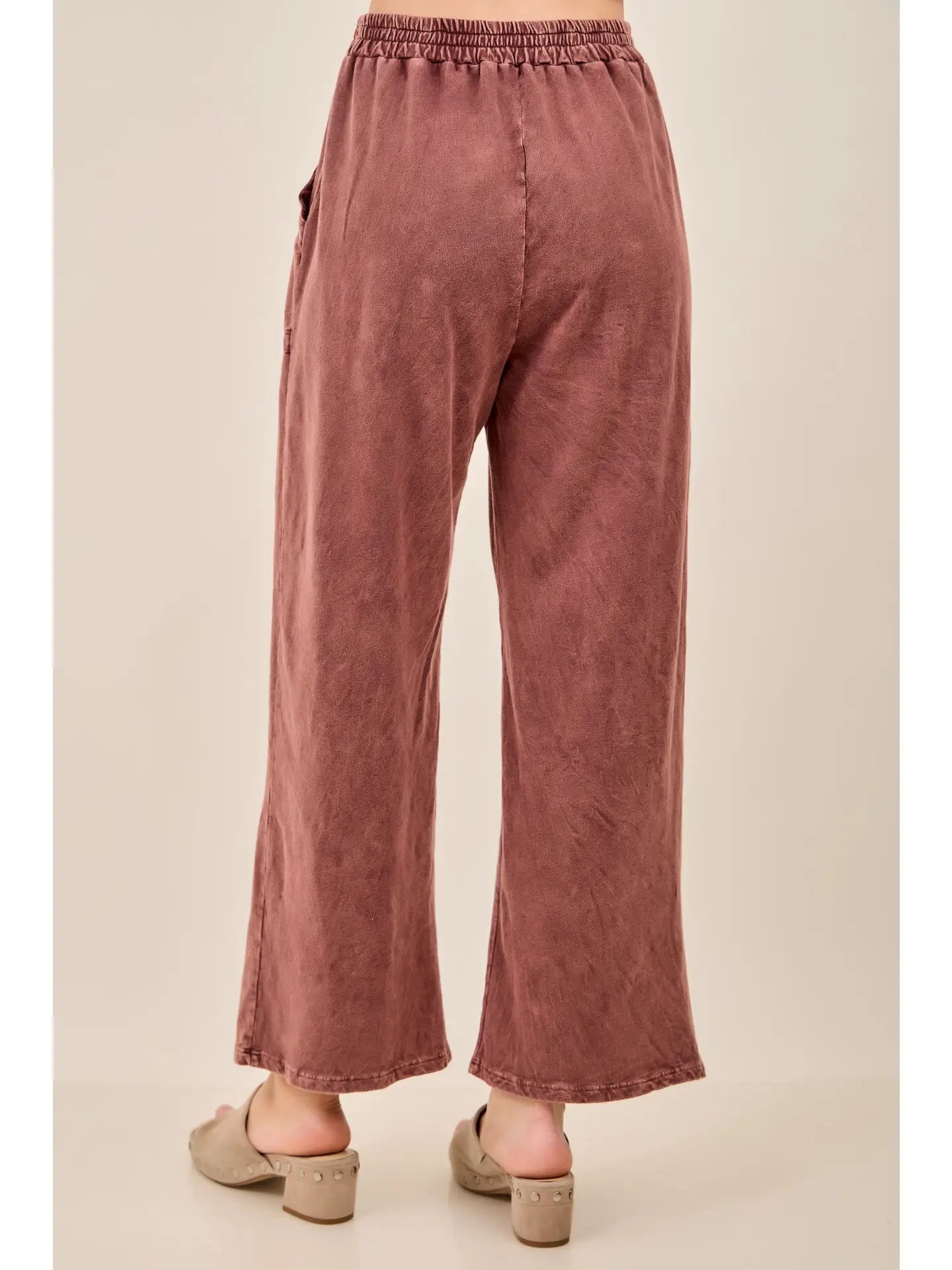 Cocoa Studded Chill Wideleg Pants