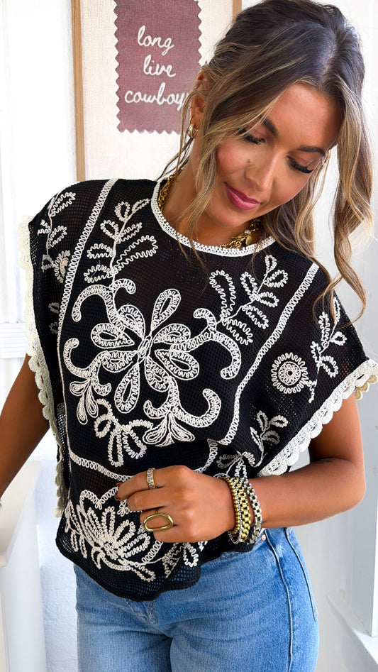 BY TOGETHER: Sea Breeze Top, Black Natural