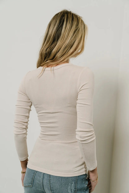 Harmony Ribbed Top in Bone - FINAL SALE