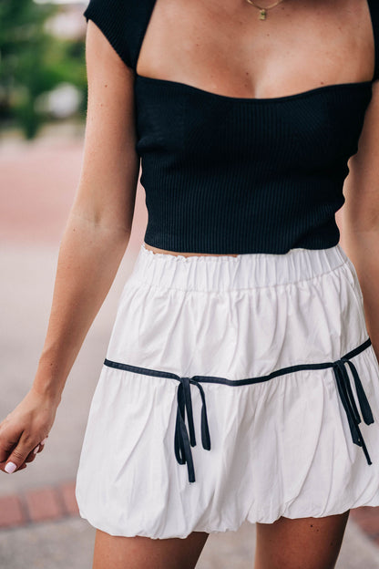 Cheyenne Mini Skirt - Off White/Black
