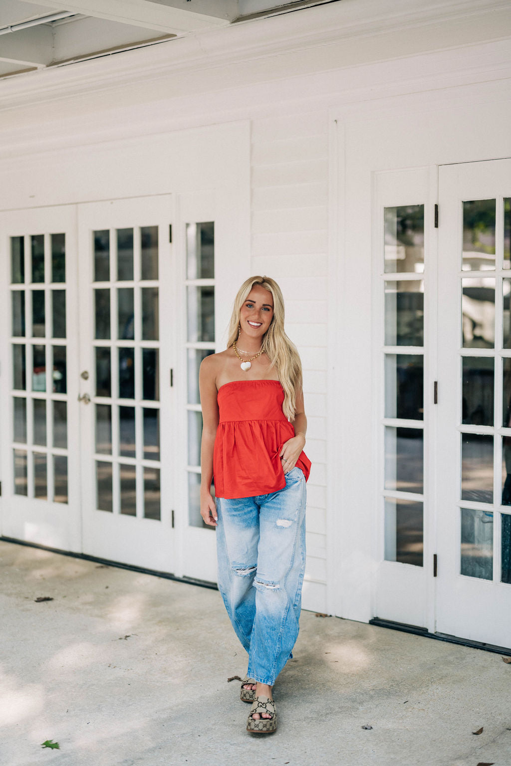 Good Luck Mid-Rise Barrel Jeans - Barnyard Blue FREE PEOPLE