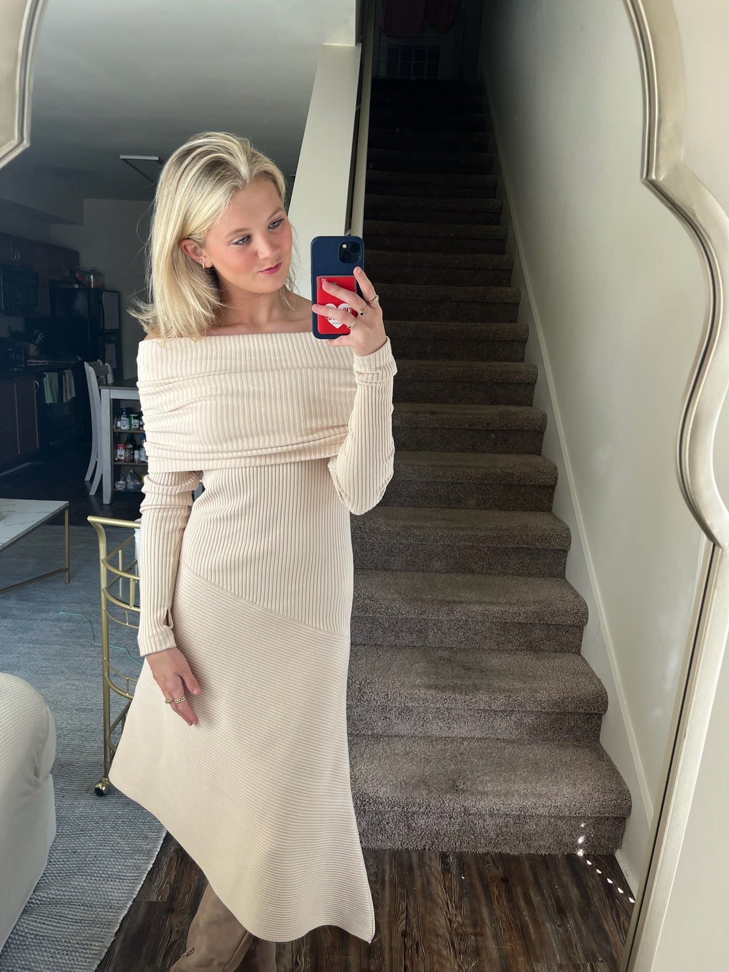 Cowl Dress - Almond