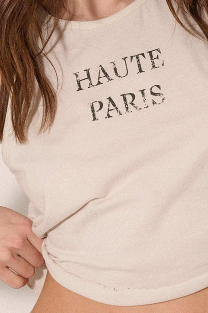 Haute Paris Lettuce-Edge Graphic Tank Top