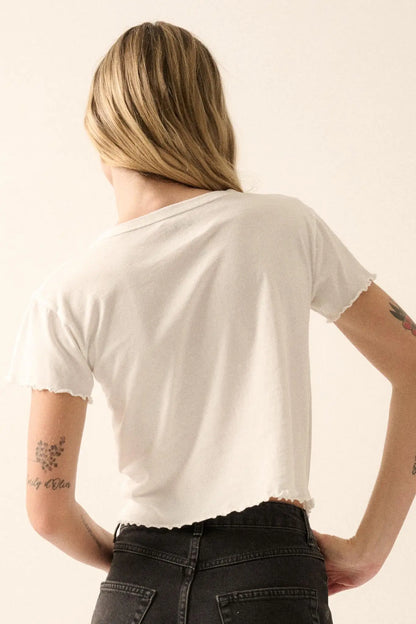 Vision Cropped Lettuce-Edge Graphic Baby Tee