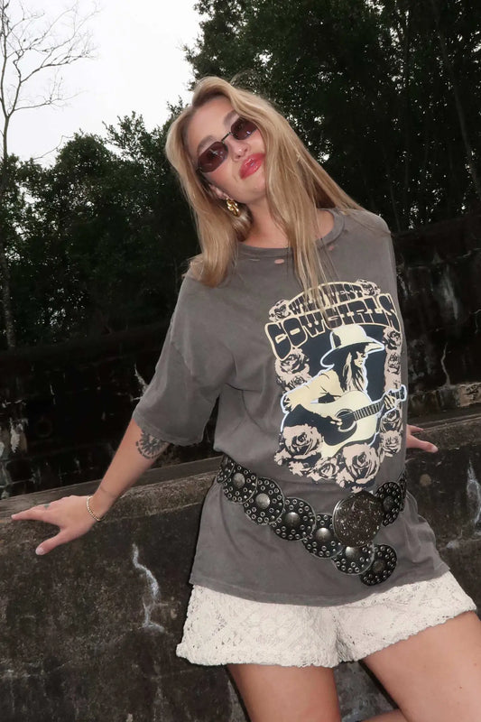 Wild West Cowgirls Distressed Graphic Tee
