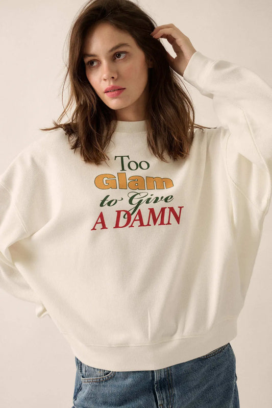 Too Glam Oversize Thermal Graphic Top