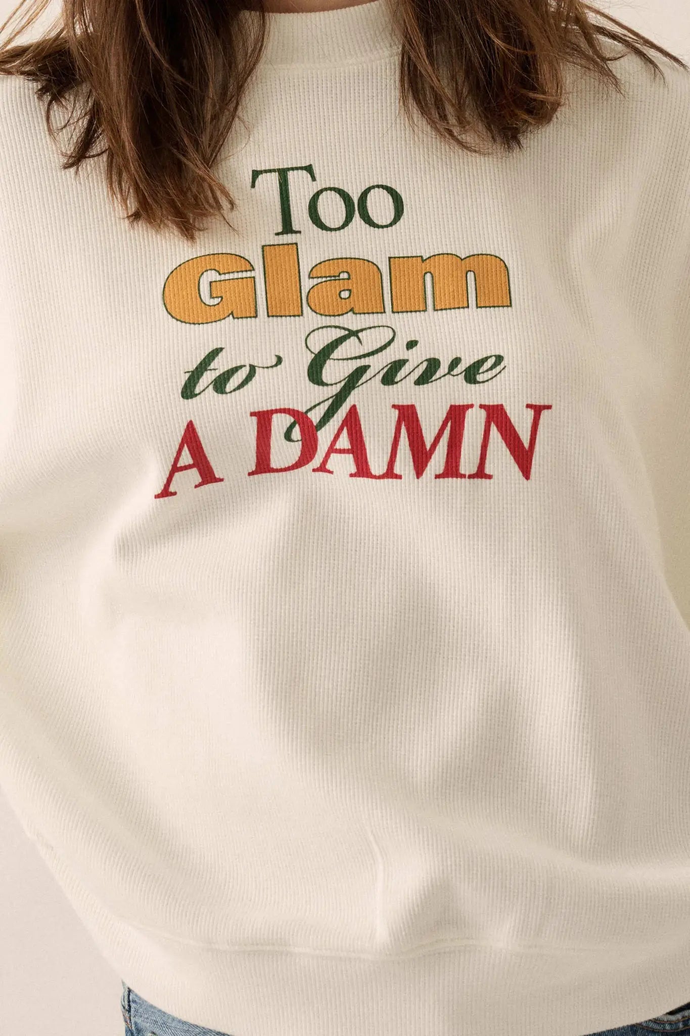 Too Glam Oversize Thermal Graphic Top