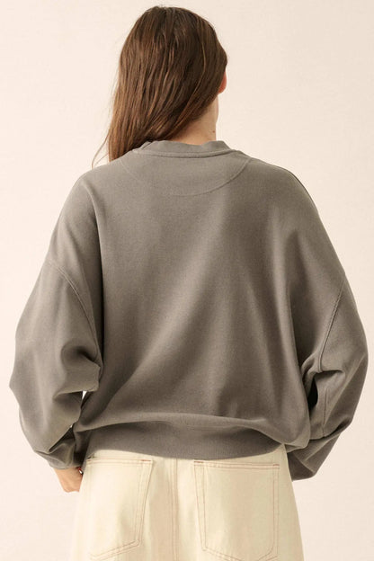 Doodle Garden Oversize Thermal Graphic Top