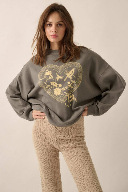 Rare Bird Oversize Thermal Graphic Top