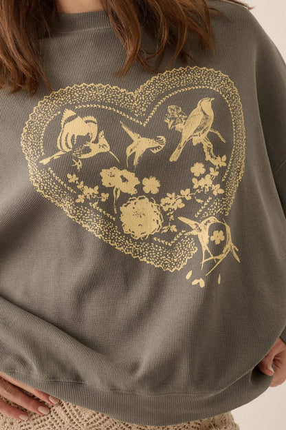Rare Bird Oversize Thermal Graphic Top